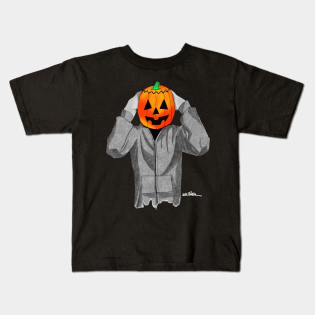 Pumpkin Head - colour splash Kids T-Shirt by lucafon18